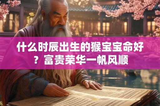 什么时辰出生的猴宝宝命好？富贵荣华一帆风顺