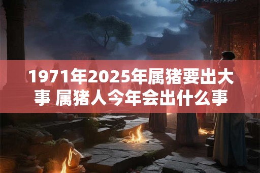 1971年2025年属猪要出大事 属猪人今年会出什么事