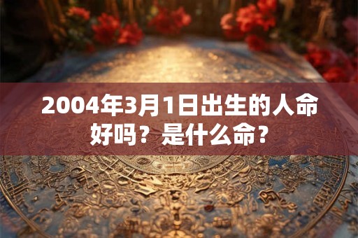 2004年3月1日出生的人命好吗？是什么命？