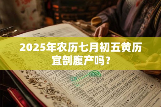 详细阅读:2025年农历七月初五黄历宜剖腹产吗? 2025年农历七月初五黄历宜剖腹产吗?