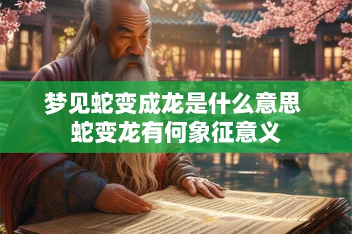 梦见蛇变成龙是什么意思 蛇变龙有何象征意义