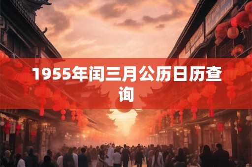1955年闰三月公历日历查询