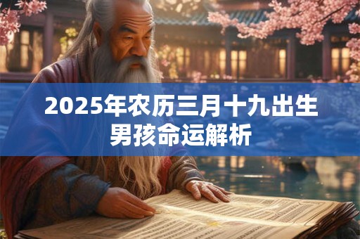 详细阅读:2025年农历三月十九出生男孩命运解析 2025年农历三月十九出生男孩命运解析
