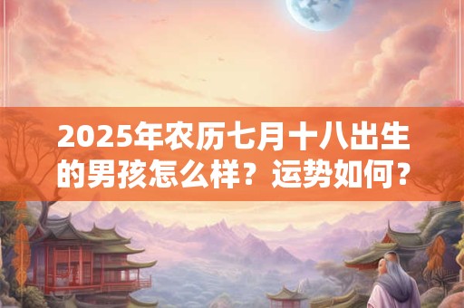 2025年农历七月十八出生的男孩怎么样？运势如何？