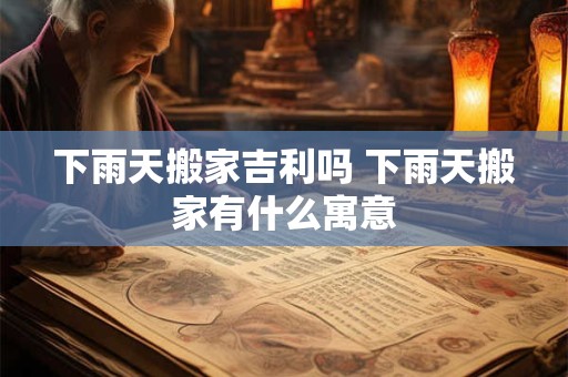 下雨天搬家吉利吗 下雨天搬家有什么寓意