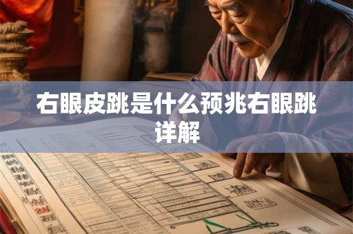 右眼皮跳是什么预兆右眼跳详解