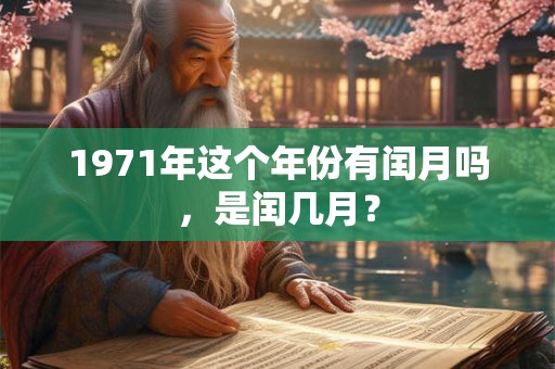 1971年这个年份有闰月吗，是闰几月？