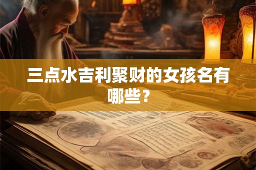 三点水吉利聚财的女孩名有哪些？