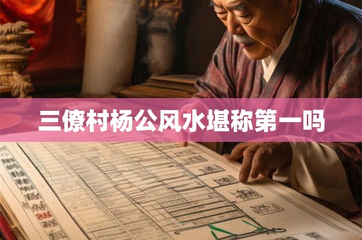 三僚村杨公风水堪称第一吗 三僚村杨公风水堪称第一吗