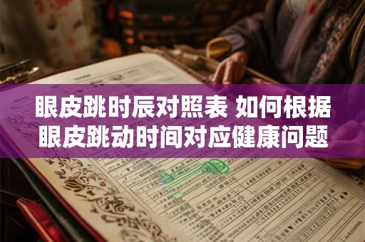 眼皮跳时辰对照表 如何根据眼皮跳动时间对应健康问题