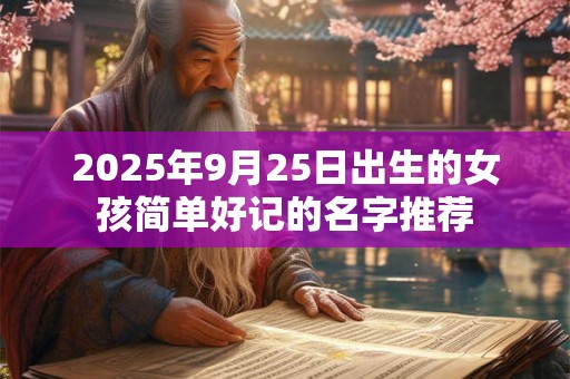2025年9月25日出生的女孩简单好记的名字推荐