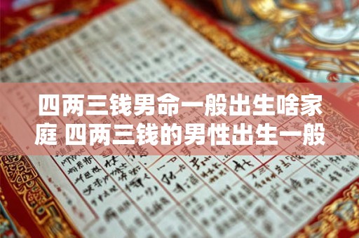 四两三钱男命一般出生啥家庭 四两三钱的男性出生一般来自什么样的家庭背景