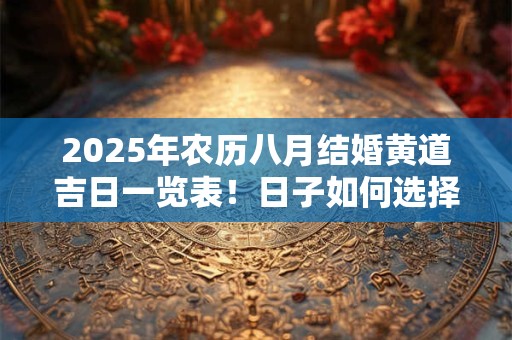 2025年农历八月结婚黄道吉日一览表!日子如何选择? 2025年农历八月结婚黄道吉日一览表!日子如何选择?