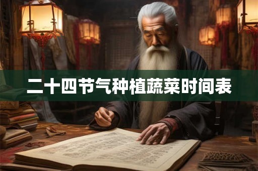 二十四节气种植蔬菜时间表