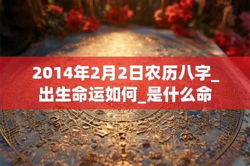 详细阅读:2014年2月2日农历八字_出生命运如何_是什么命 2014年2月2日农历八字_出生命运如何_是什么命