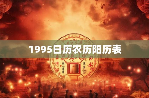 1995日历农历阳历表