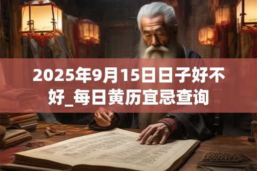 2025年9月15日日子好不好_每日黄历宜忌查询