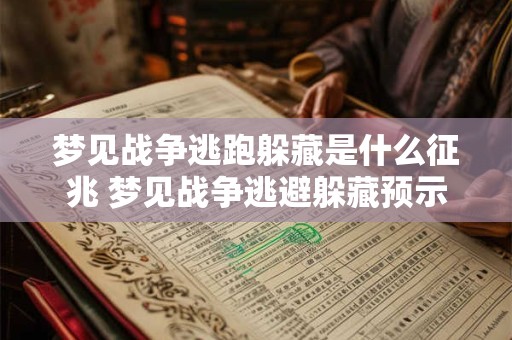 梦见战争逃跑躲藏是什么征兆 梦见战争逃避躲藏预示什么