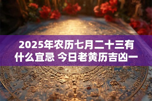 2025年农历七月二十三有什么宜忌 今日老黄历吉凶一览表