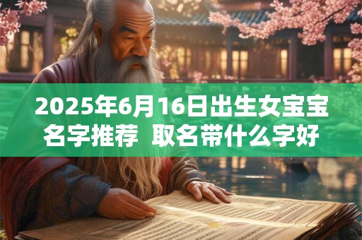 2025年6月16日出生女宝宝名字推荐  取名带什么字好