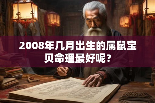 2008年几月出生的属鼠宝贝命理最好呢？