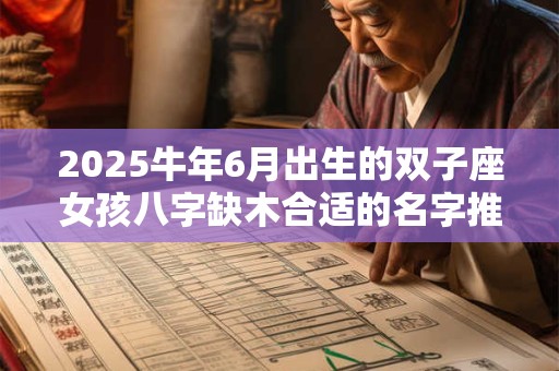 2025牛年6月出生的双子座女孩八字缺木合适的名字推荐