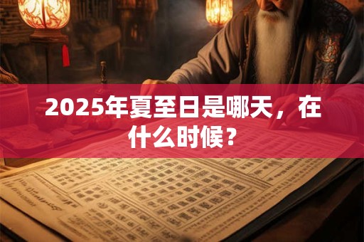 2025年夏至日是哪天，在什么时候？