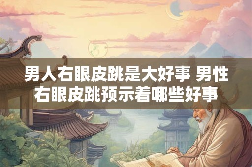 男人右眼皮跳是大好事 男性右眼皮跳预示着哪些好事