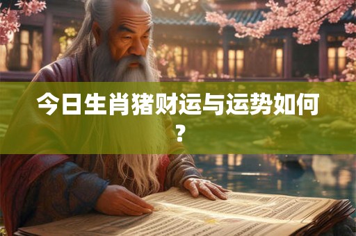 今日生肖猪财运与运势如何？