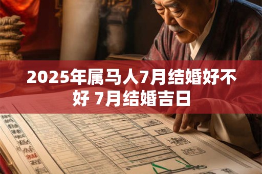 2025年属马人7月结婚好不好 7月结婚吉日