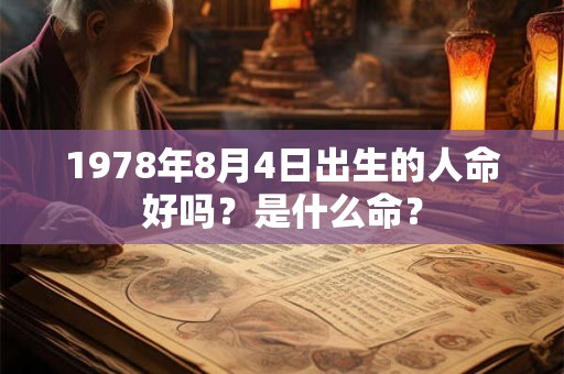 1978年8月4日出生的人命好吗？是什么命？