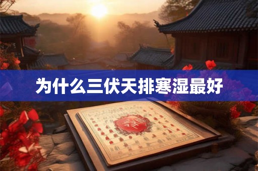 为什么三伏天排寒湿最好
