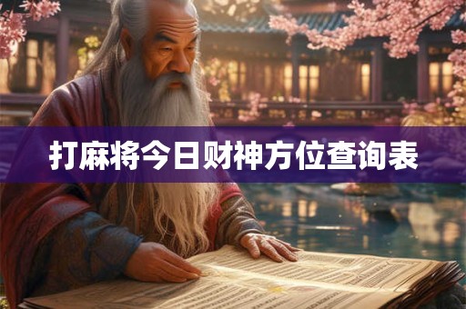 打麻将今日财神方位查询表