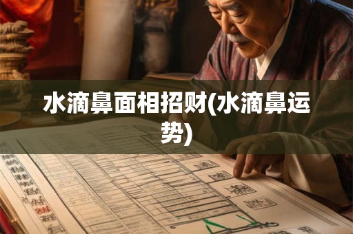 水滴鼻面相招财(水滴鼻运势)