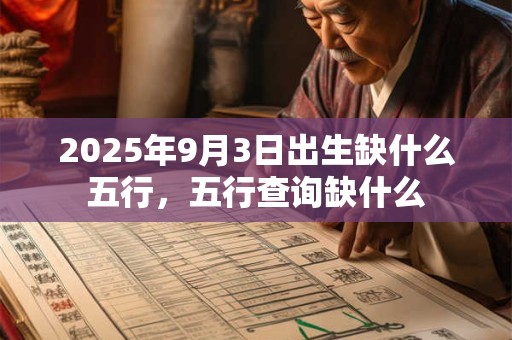 2025年9月3日出生缺什么五行，五行查询缺什么