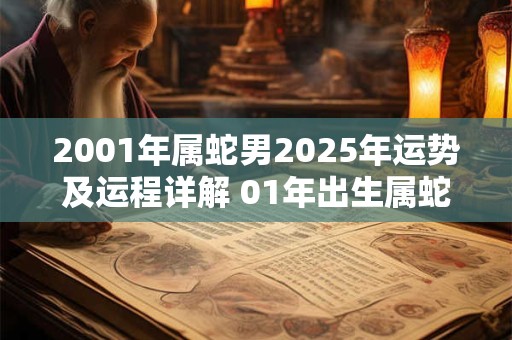 2001年属蛇男2025年运势及运程详解 01年出生属蛇人2025全年每月运势男性