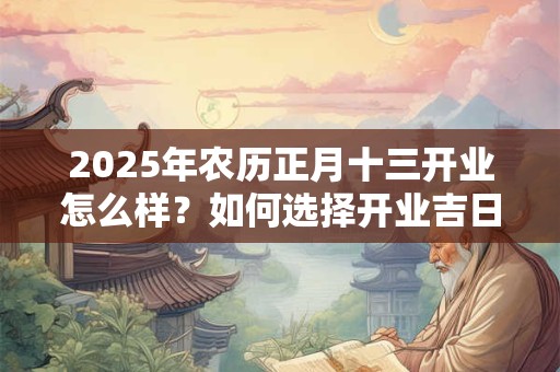 2025年农历正月十三开业怎么样？如何选择开业吉日