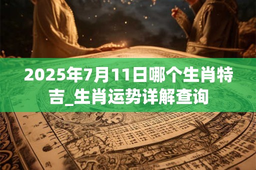 2025年7月11日哪个生肖特吉_生肖运势详解查询