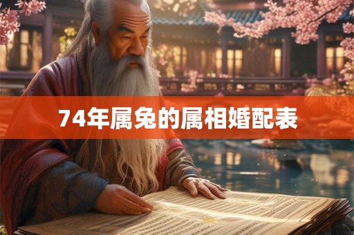74年属兔的属相婚配表