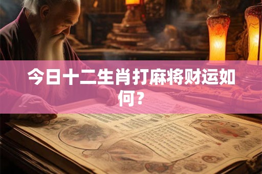今日十二生肖打麻将财运如何？