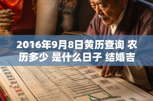 2016年9月8日黄历查询 农历多少 是什么日子 结婚吉时