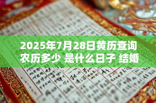 2025年7月28日黄历查询 农历多少 是什么日子 结婚吉时