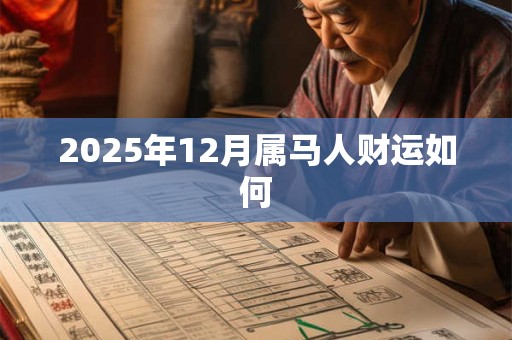 2025年12月属马人财运如何