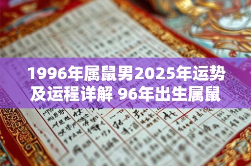 1996年属鼠男2025年运势及运程详解 96年出生属鼠人2025全年每月运势男性