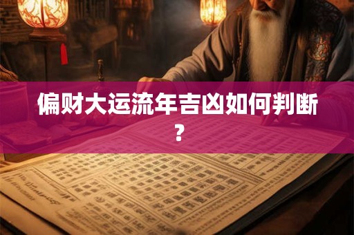 偏财大运流年吉凶如何判断？