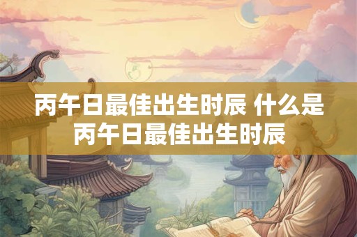 丙午日最佳出生时辰 什么是丙午日最佳出生时辰
