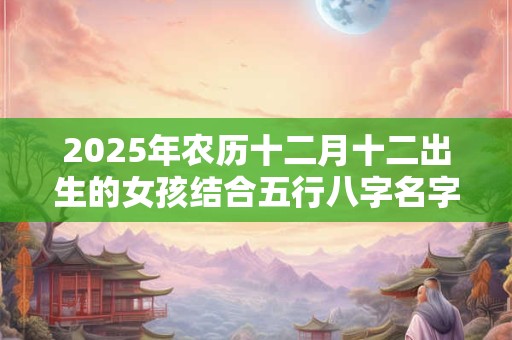 2025年农历十二月十二出生的女孩结合五行八字名字推荐