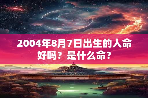 2004年8月7日出生的人命好吗？是什么命？