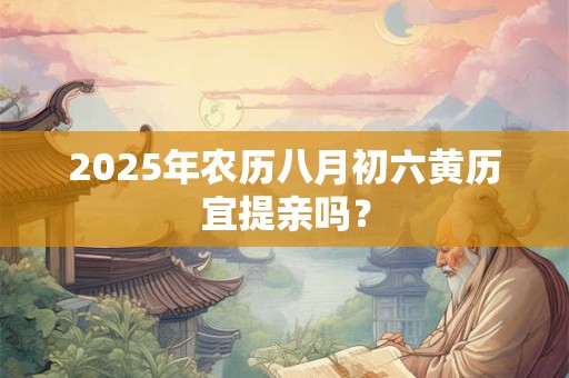 2025年农历八月初六黄历宜提亲吗？