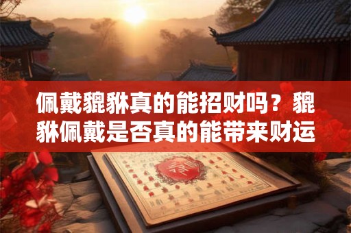佩戴貔貅真的能招财吗？貔貅佩戴是否真的能带来财运